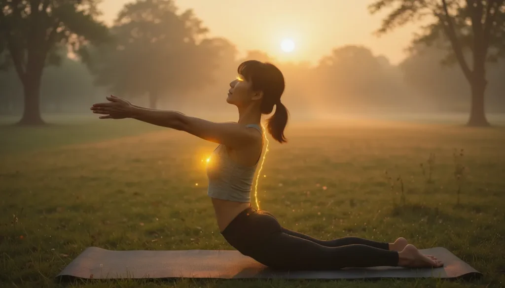 Destiny Number 1 health and body — Surya Namaskar yoga supporting heart, spine, and eye health ruled by the Sun